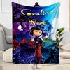 Coraline's Journey Personalized Name Blanket Cozy Customizable Blanket Comfortable Suitable for Sofa Seaside Nap Livingroom Four Seasons Universal