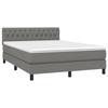 Box Spring Bed with Mattress Dark Gray 140 X 190 Cm Fabric