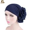 Modische Damen Große Blume Hijab Haube Muslimisches Dehnbares Kopftuch Islamisches Kopf Tuch Turban Mützen Damen Haarschmuck Chemo Hut