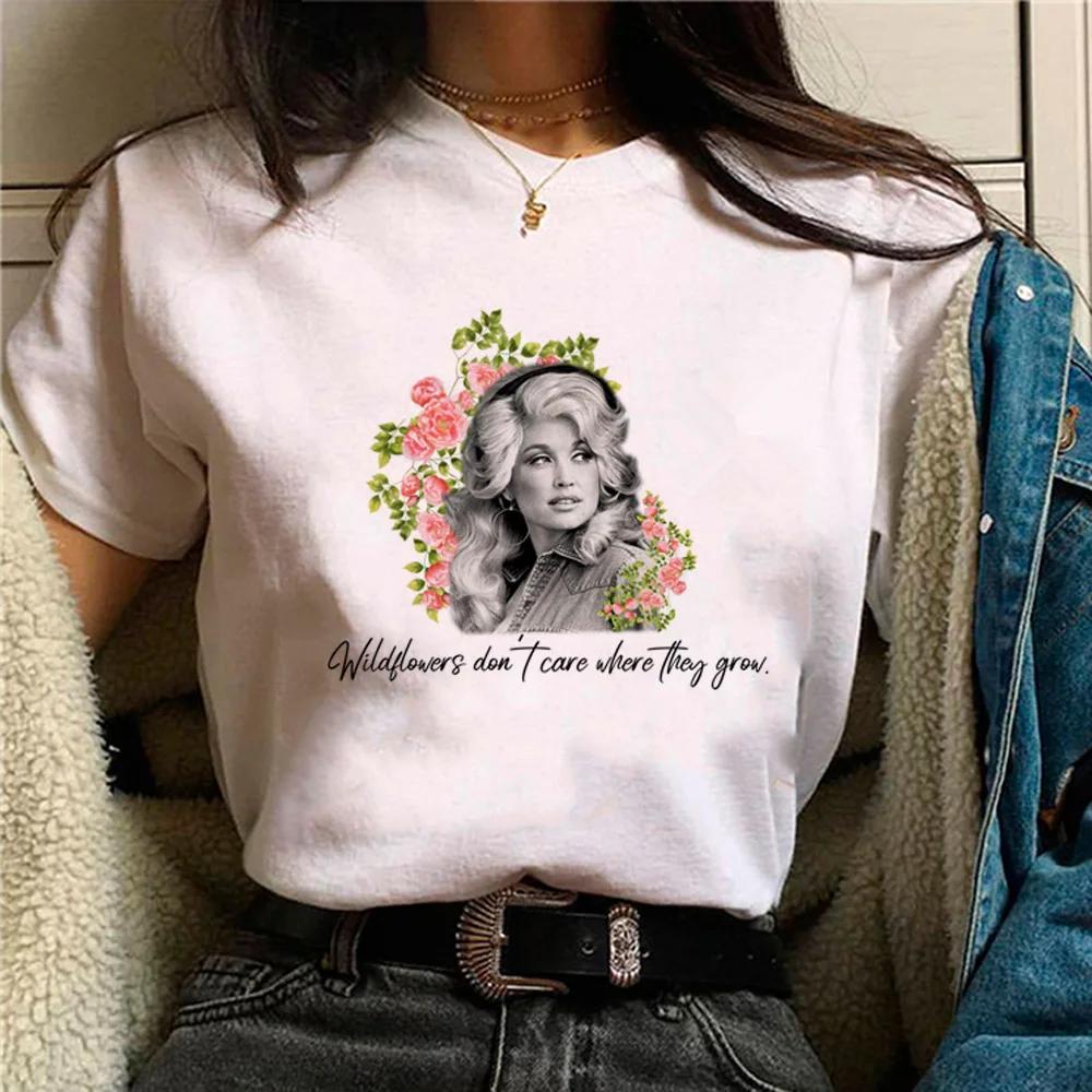 Mit tenne Dolly Póló WWDD Country Zenei Legenda Női Kerek Nyakú Rövid Ujjú Felső Dolly Parton pólók harajuku FELSŐ