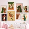 Plant Mom Poster Elevating Soul Art Prints Abstract Boho Girls Meditating Canvas Painting Yoga Woman Wall Decor Mothers Day Gift