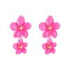 Women's Flower Temperament  Shiny Gold Petal Alloy Drop Earrings