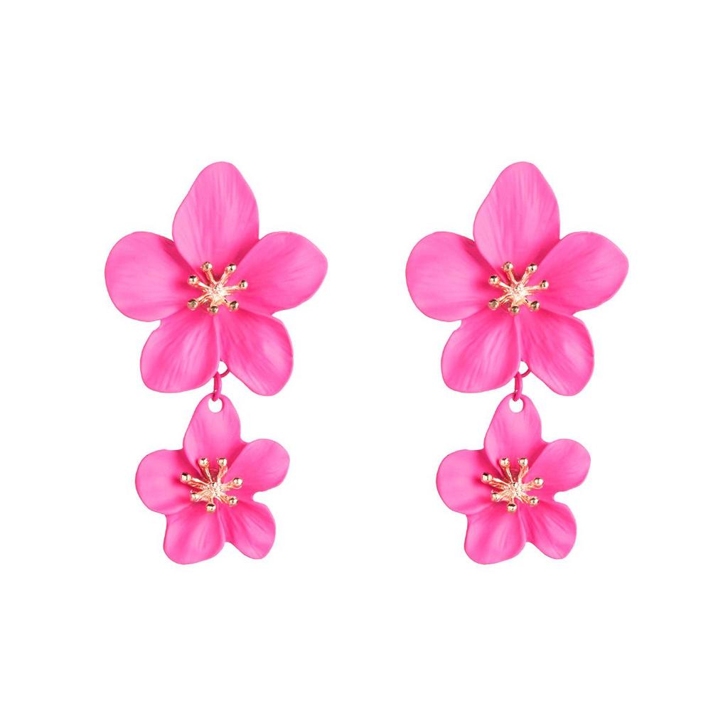 Women's Flower Temperament Shiny Gold Petal Alloy Drop Earrings