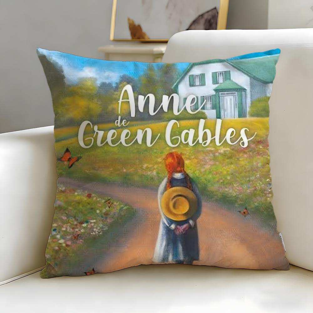 classic novel Anne of Green Gables Cushion Cover Soft  EasyWash Pillow Case  Versatile for Couch Bed Travel and Office