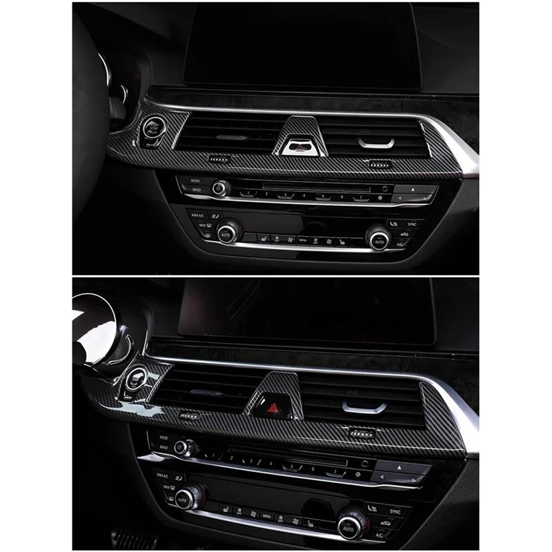 For -BMW 5 Series G30 2018-2022 Carbon Fiber Car Console Air Condition Vent Outlet Cover Trim Frame Sticker