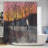 Owl Forest Shower Curtain Nature Birds Trees Wildlife Backdrop Washable Bathroom Decor Artistic Home Decor Modern Farmhouse Styl