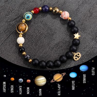 12 Constellations, Bracelets, Crystal Bracelets, Women's Handmade Beaded Natural Stones, Eight Planets