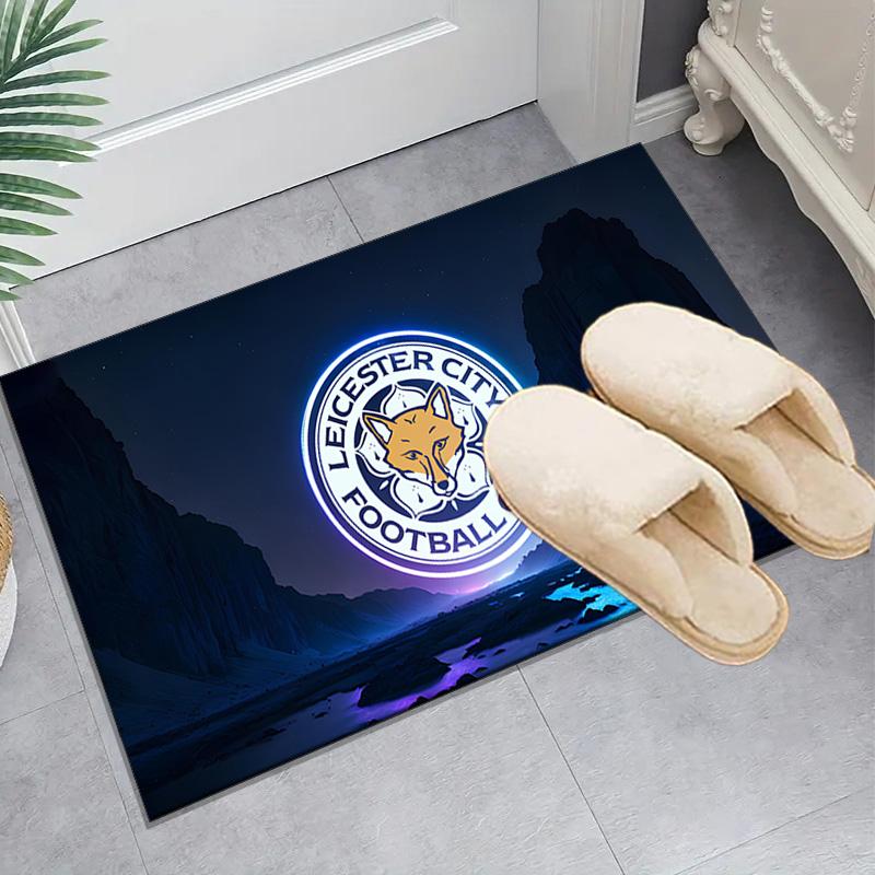 1PC Leicester Football Club Crest Floor Mat for Living Room, Game Rooms, Office, Bedroom, Office Floor Mat Playful Design, Christmas Fan Gifts