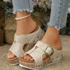 Women's Summer European American Style Wedge Sandals Magic Tape Platform