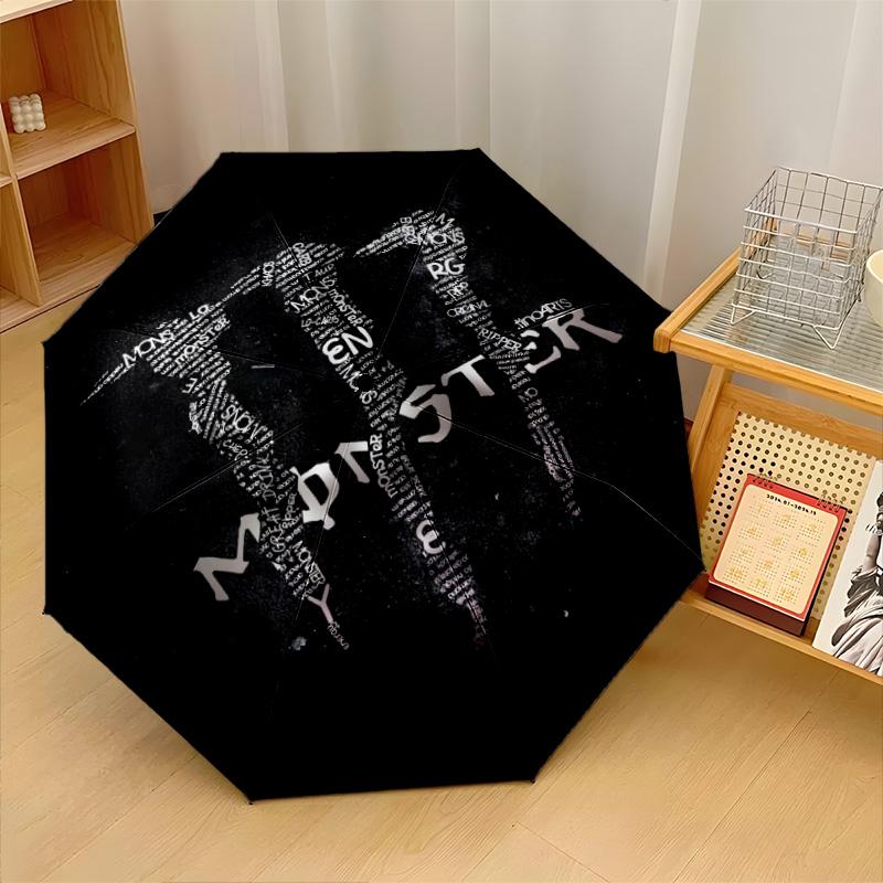Monster Energy Print 8?Ribs Automatic Umbrella Wind Resistant Lightweight Folding Umbrella For Outdoor Travel