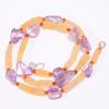 Natural Amethyst Aventurine Carnelian Gemstone Beads Necklace 3-18 Mm 18" UB8048 UB-8048