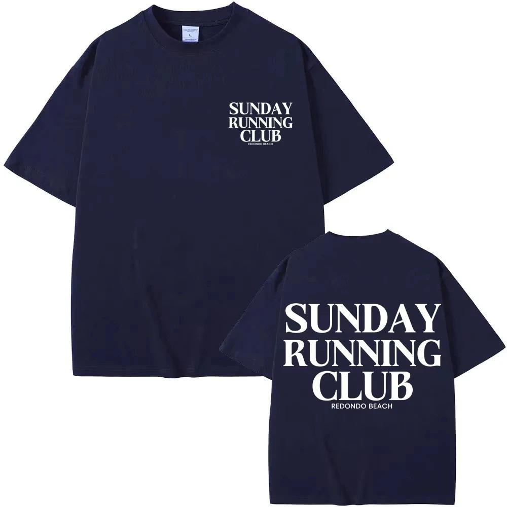 2026 Neues Sonntags-Laufclub-Grafik-T-Shirts Herren Damen Sportmode Kurzarm Baumwolle Lässig Sommer-T-Shirt Streetwear