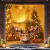 Seasonal Wall Decor Christmas Reindeer Static Window Cling, No?Glue Winter Cute Elk Glass Sticker, Indoor Outdoor Waterproof PVC Merry Decal