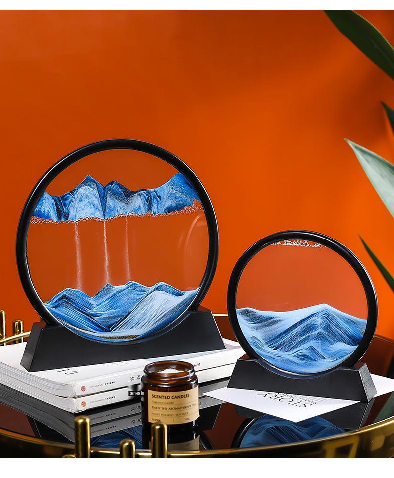 Creative 3D Quicksand Hourglass: Liquid Motion Desktop Decor & Unique Gift