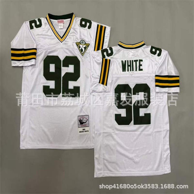 Retro Green Bay Packers Football Jersey Mens Cotton Sport Shirt Vintage NFL Style 87 52 84 Embroidered