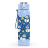 1PC Blue Base White Snowman Repeat Print 750ml Color Plastic Sports Water Bottle Leakproof Flip Straw Lid Suitable for Sports Office Home Use