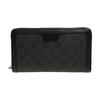 Monogram Logo Long Zipper Coated Canvas And Leather Wallet Unisex Wallets Black Gray 322147-KGDHR-1078