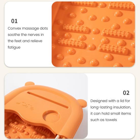 Bañera Plegable para Pies Ahorro de Espacio Tina Relajante para Pies Masajeador Contenedor Spa para Pies con Bolas de Masaje en el Fondo