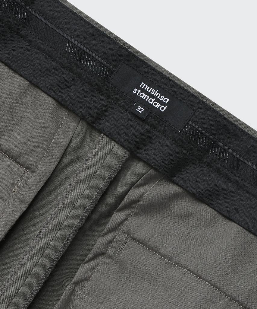 MUSINSA STANDARD Wide Hidden Banding Slacks [Light Khaki]