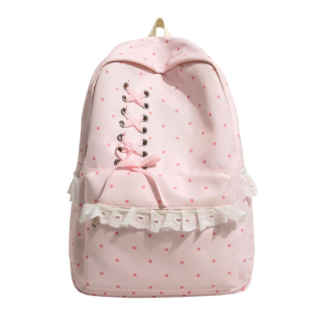 Schoolbag College Style Casual Backpack Korean Student School Bag Ins Wind Lace Edge Backpack 1011 Summer School