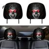 Funny Prank Car Accessories 2Pcs Ghost Face Headrest Covers Halloween Horror Seat Decorations Eye-catching Party Driving Gear Universal Fit Washable
