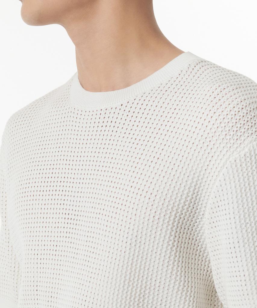 MUSINSA STANDARD Crochet Crew Neck Short Sleeve Knit [Ivory]