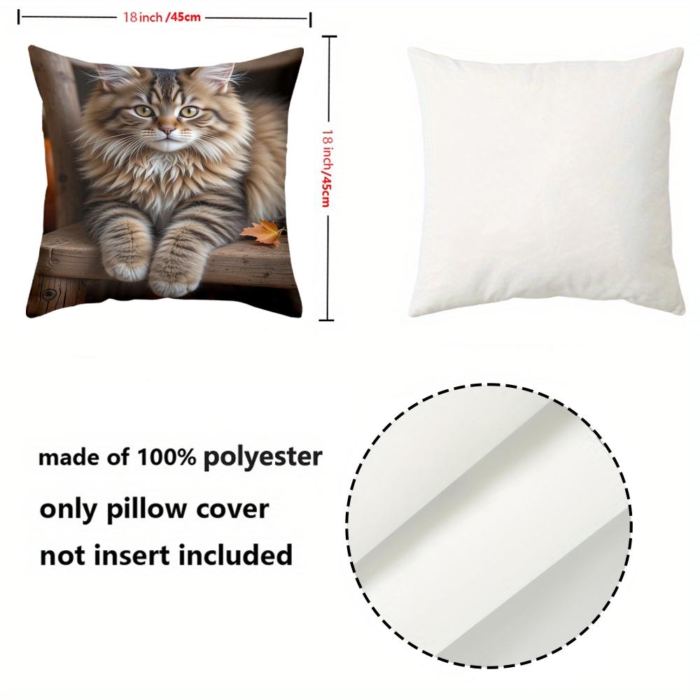 Cute Cat Pillows With Different Cat Images For Home Polyester Pillowcase, Sofa Decorative Cushion Cov Headboard Pillow