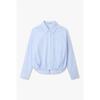 Volume Pleats Hem Crop Blouse  7156260007 