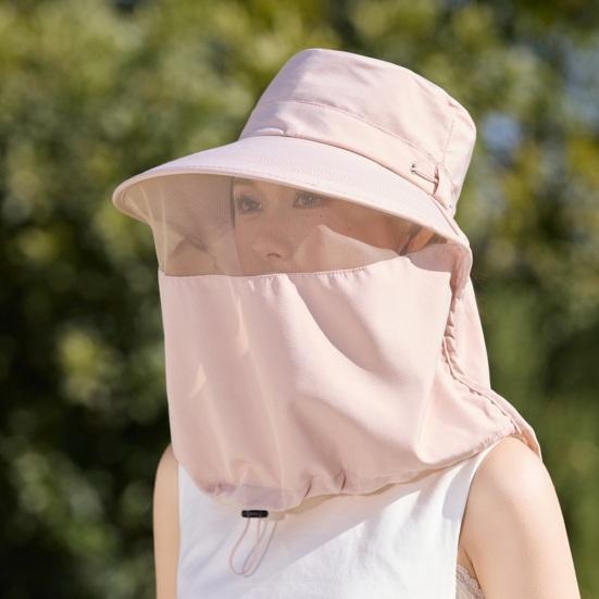Yousheng Fisherman Hat Breathable Mesh Face Guard Large Brim UV Protection Full Face Neck Protector Sun Hat 360-Degree Sun Shield Adjustable