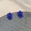 Women's Daily Sweet Blue Mini Flower Silver Needle Earrings