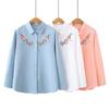 2026 Spring Retro Plus Size Cotton Embroidered Long Sleeve Cardigan for Women - Slimming 200 Jin Top for Plus Size 
