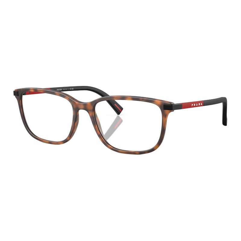 Prada Red Line Stripe Design Injection Square Optical Glasses Men's Tortoiseshell Tortoiseshell color 54 basic packaging-glasses case + packaging box