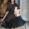 Robe d'été Lolita Kawaii à col Peter Pan et manches bouffantes à volants