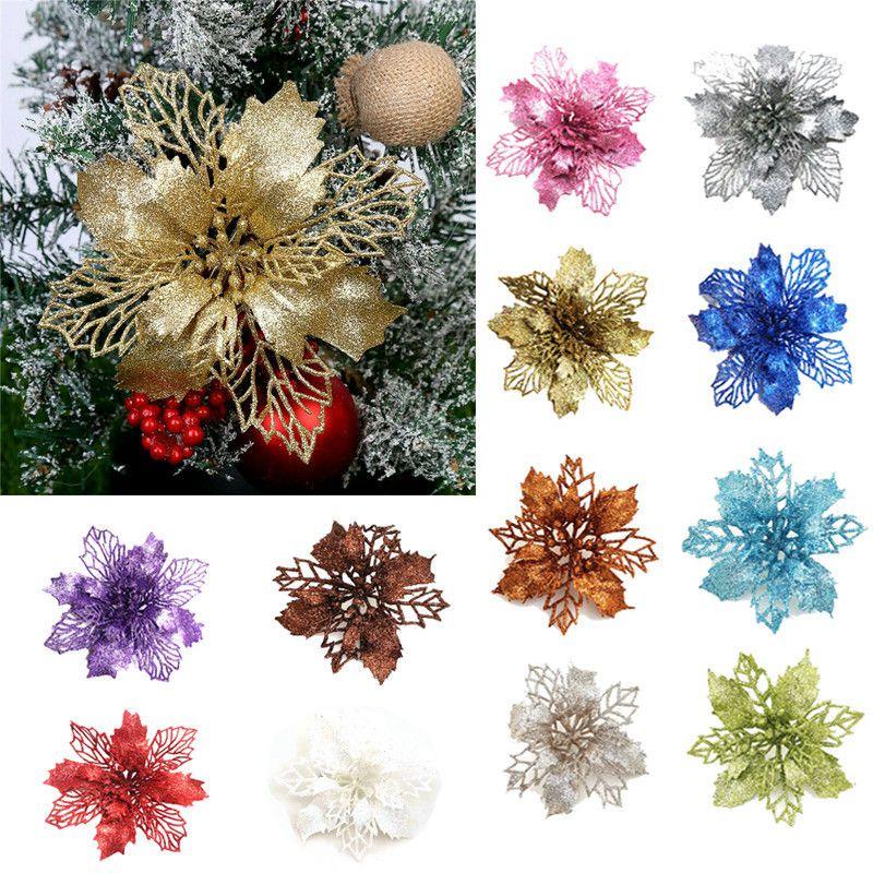 Luxurious Glitter Artificial Flowers Perfect For Christmas And New Year Parties