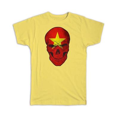 Gift T-Shirt : Vietnam Flag Skull Vietnamese National Colors