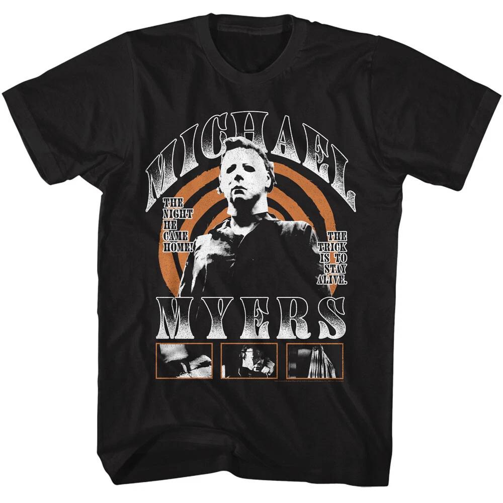 Halloween Horror Movie Scenes Spiral Background Men's T Shirt