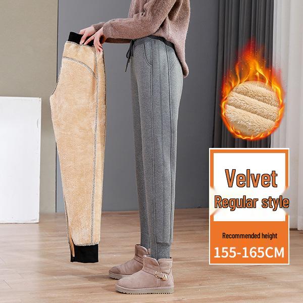 Unisex Lammwoll-Jogginghose für Kinder – Hoher Bund, Verdickt, Mit Samt gefüttert, Warm und Lässig für Herbst und Winter.
