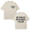 T-shirt Graphique Club de Course du Dimanche Hommes Femmes Mode Sportive Harajuku T-shirts Coton Décontracté Surdimensionné T-shirts à Col Rond