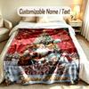 Weihnachtsthema Weiche Decke Personalisierter Benutzerdefinierter Name Textdruck Warme Decke Zuhause Sofa Schlafzimmer Dekor