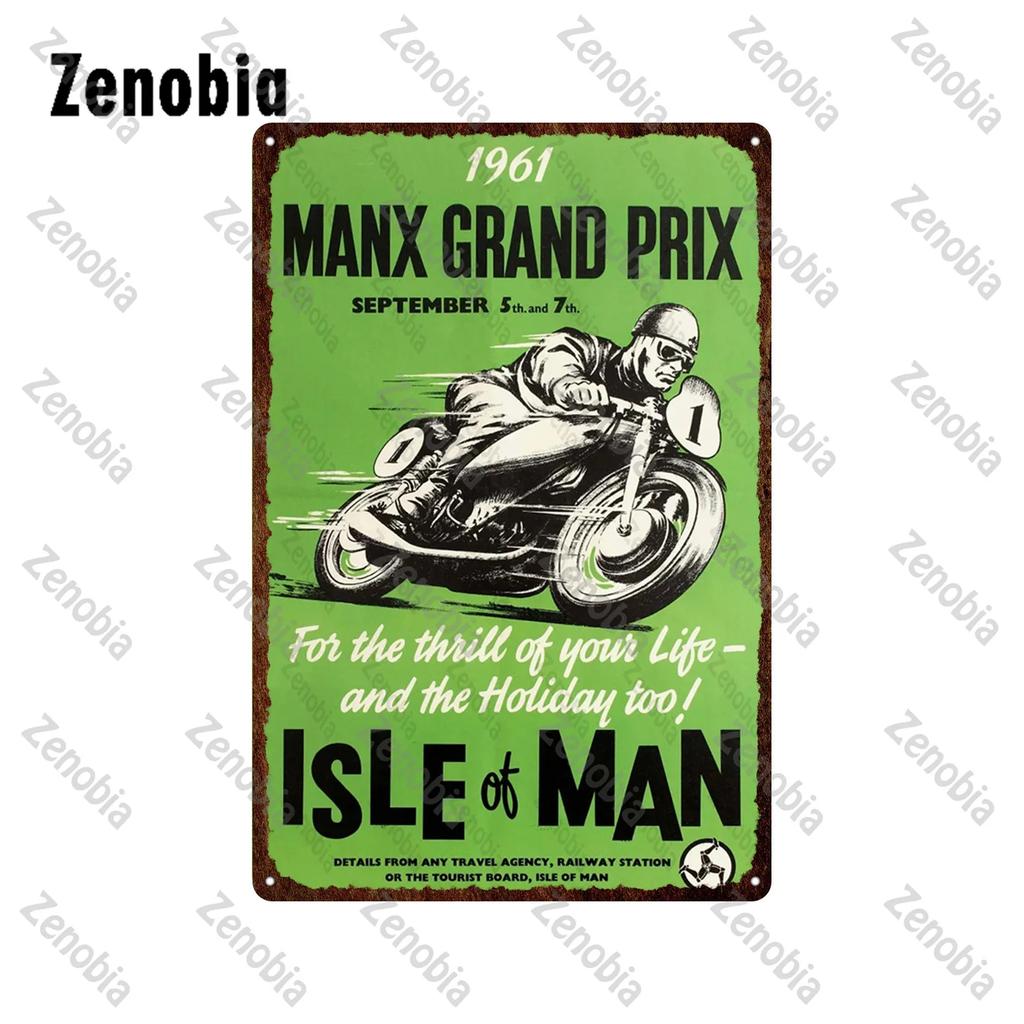 Motorfietsen Metalen Borden Blikken Bord Ace Cafe London Road Race Muurstickers Isle of Man 1962 TT Garage Bar Pub Huis Muurdecoratie