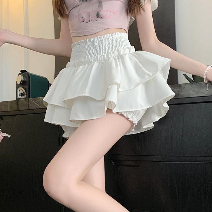Sweet Girly High Waist Slimming Layered Cake Skirt - Spring/Summer Women's Short Skirt