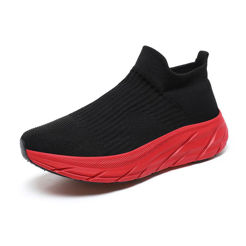 Popular Men's Shoes New Fly-woven Socks Shoes Breathable and Lightweight One-pedal Mesh Shoes Men's Casual Sports Shoes