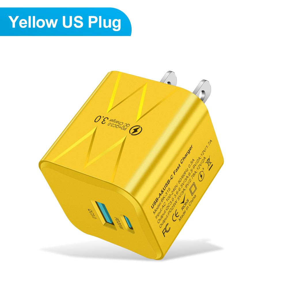 USB PD 25W Fast Charging Macaron Charger for European, American, Korean Mobile Phones