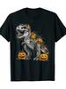 Halloween T-shirt Dinosaur Tyrannosaurus Pumpkin Horror Party Costume T-shirt 20