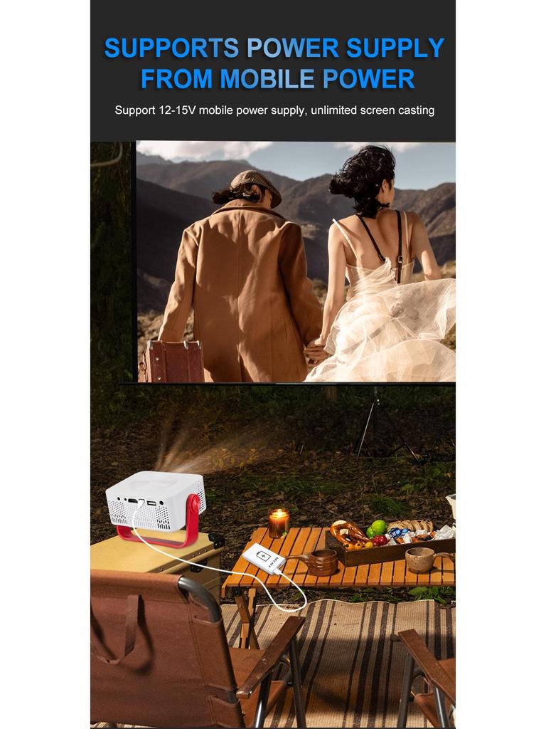 M60 Portable HD Mini Projector: Wireless, Compact Home Projection