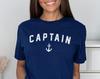 Navy Captain Shirt, Anchor Sailing T Shirt, Nautical Graphic Tee, Gift for Boat Lover