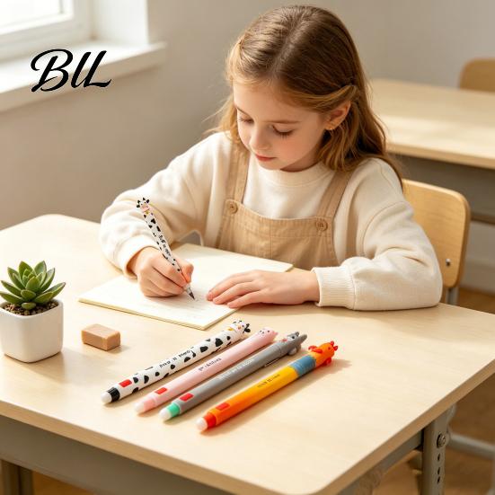Stylo pour enfants Ferme Animaux de la ferme Stylos Gel Effaçables pour Enfants Mignon Dessin Animé Vache Dinde Âne Sans Danger pour Enfant Design Cochon Écriture Fluide Effaçage Facile Amusant École