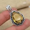 Citrine Gemstone Handmade Solid 925 Sterling Silver Jewelry Anniversary Pendant For Her