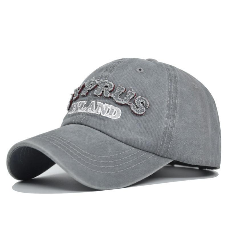 Vintage Distressed Baseball Cap Cyprus Embroidered Washed Canvas Duck Tongue Sun Hat Outdoor Unisex Hat