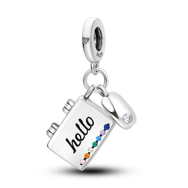 Ciondoli in argento sterling 925 con perline, ciondolo a forma di animale, adatti per collana, braccialetto, regalo per donne e feste